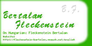 bertalan fleckenstein business card